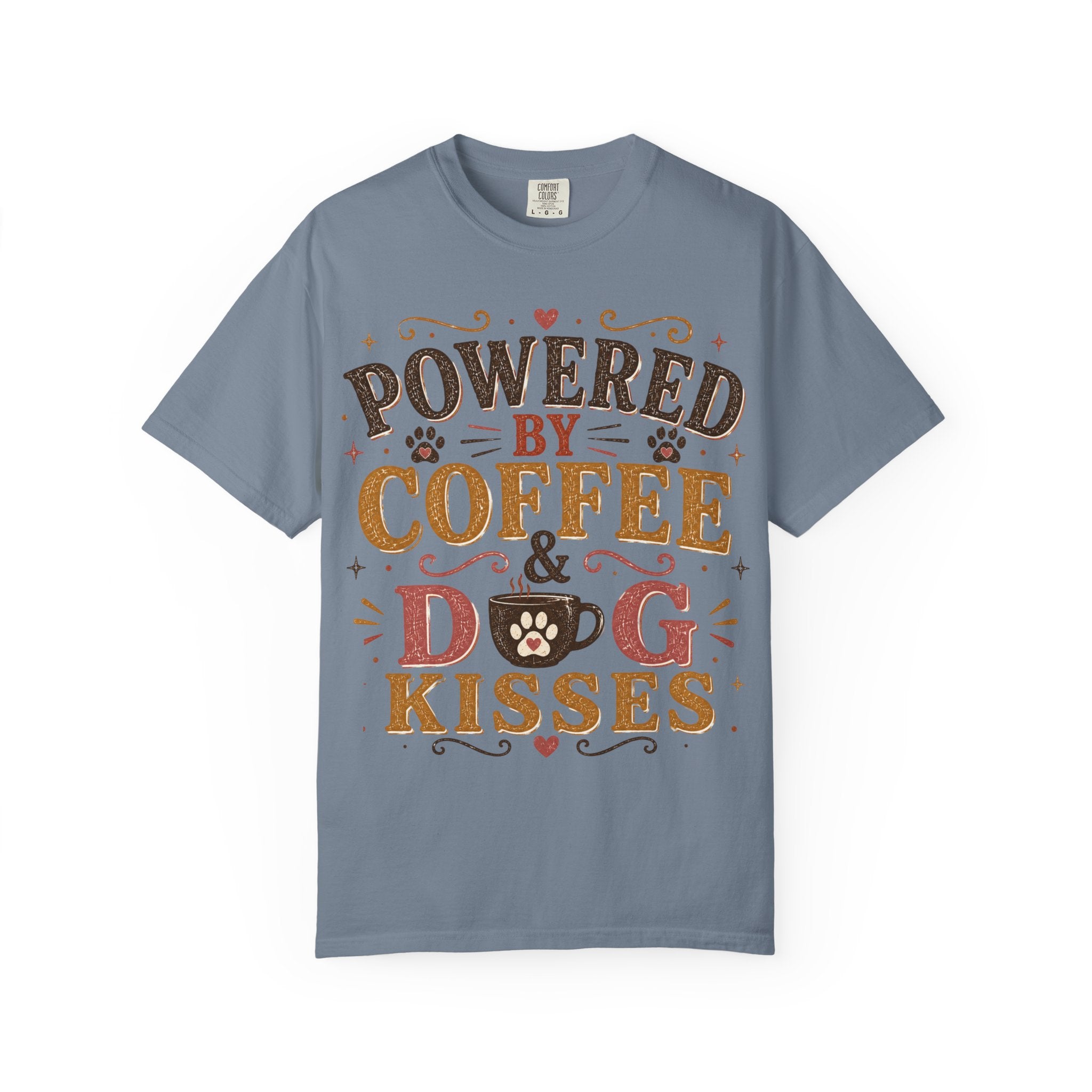 Powered By Coffee & Dog Kisses Retro T-Shirt