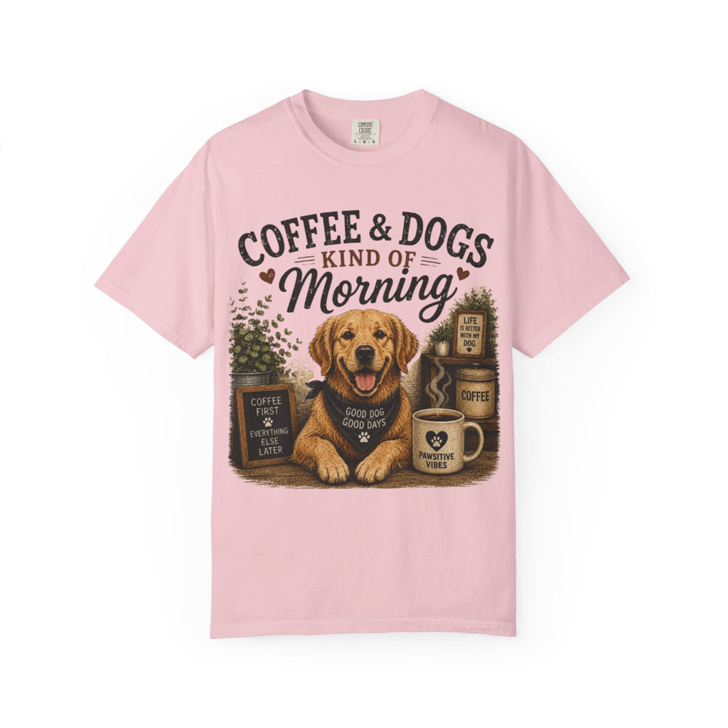 Coffee & Dogs Kind Of Morning Retro T-Shirt