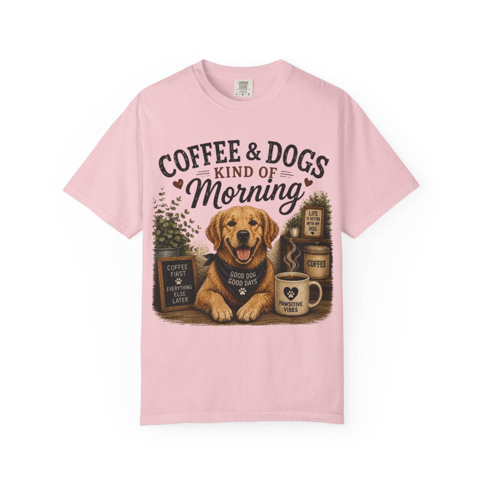 Coffee & Dogs Kind Of Morning Retro T-Shirt