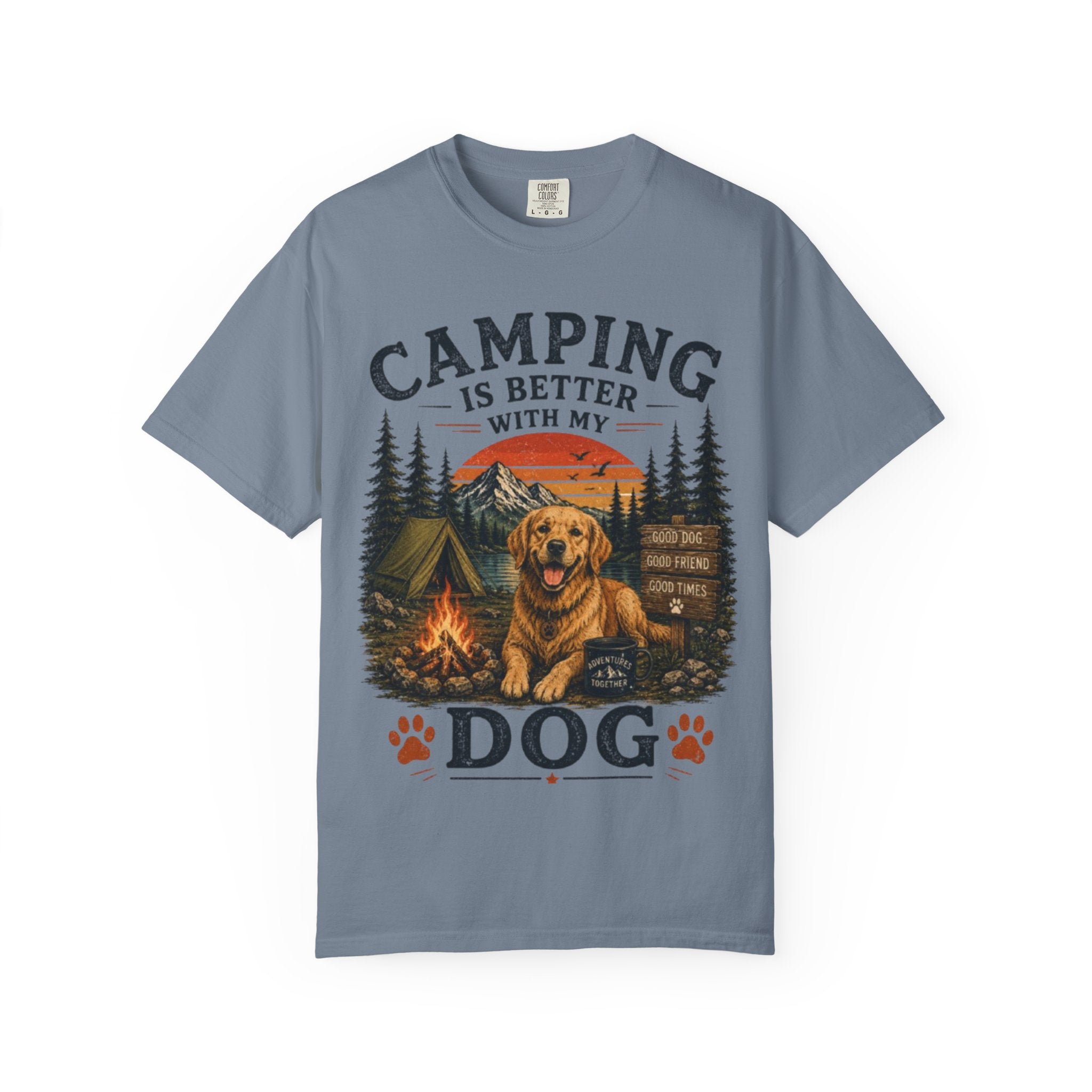 Camping Is Better With My Dog Retro T-Shirt