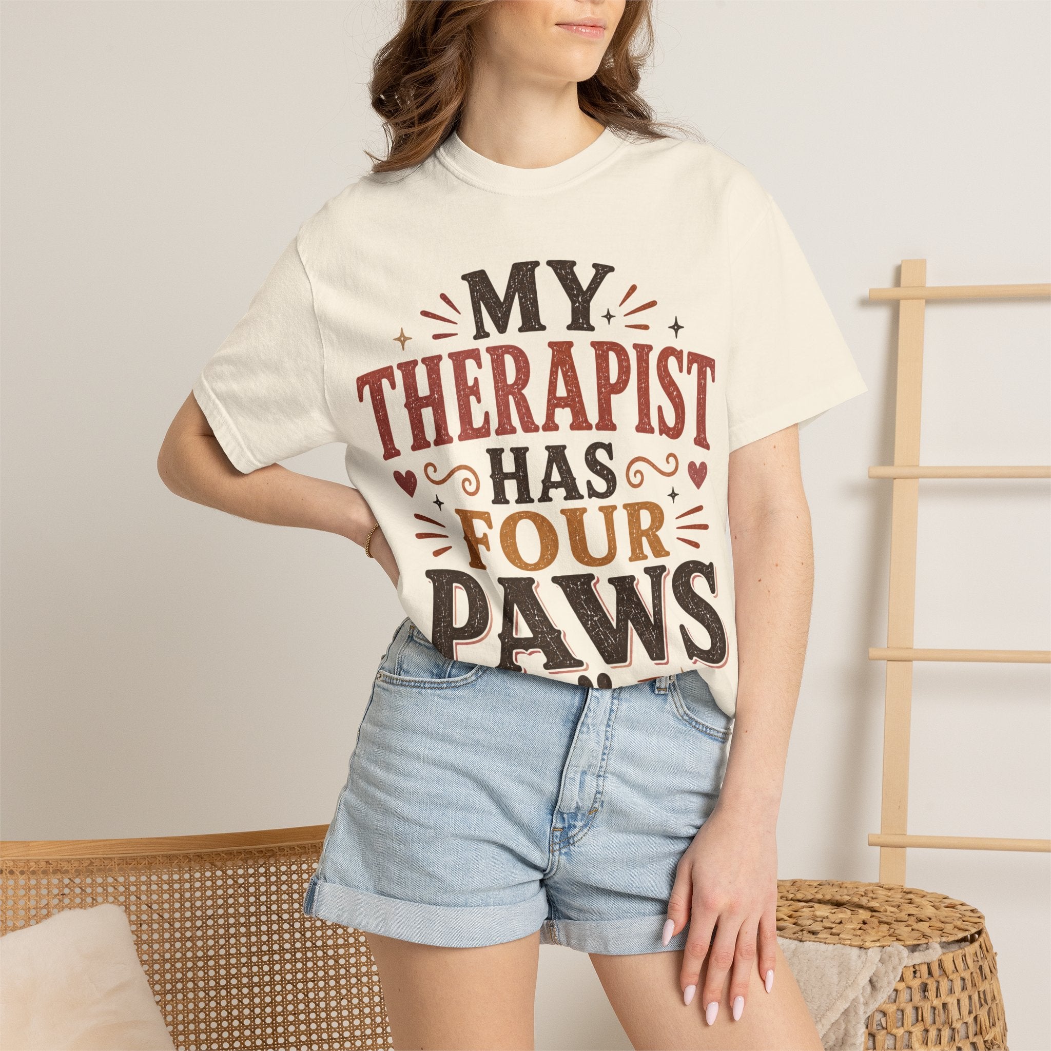 My Therapist Has Four Paws Retro T-Shirt