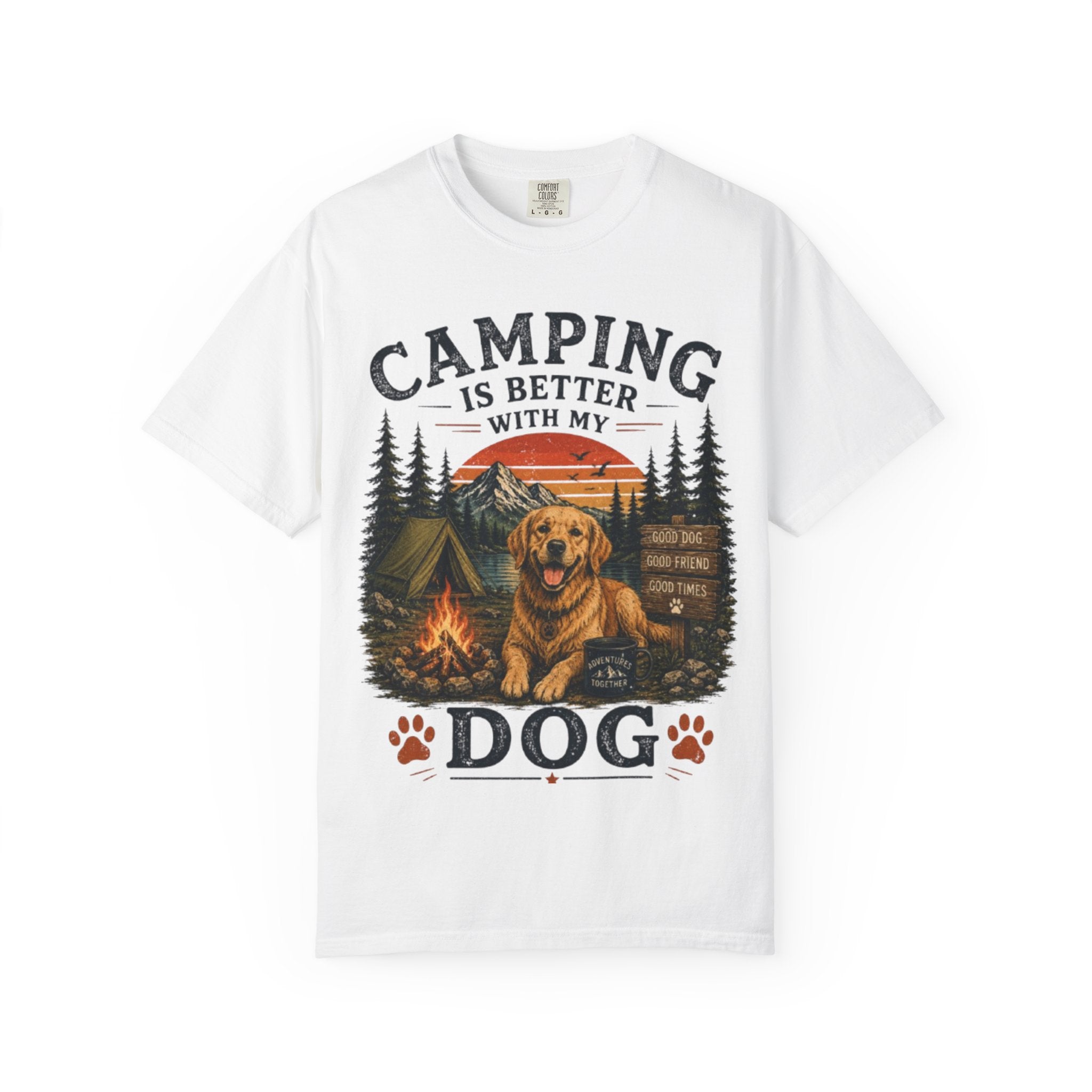 Camping Is Better With My Dog Retro T-Shirt