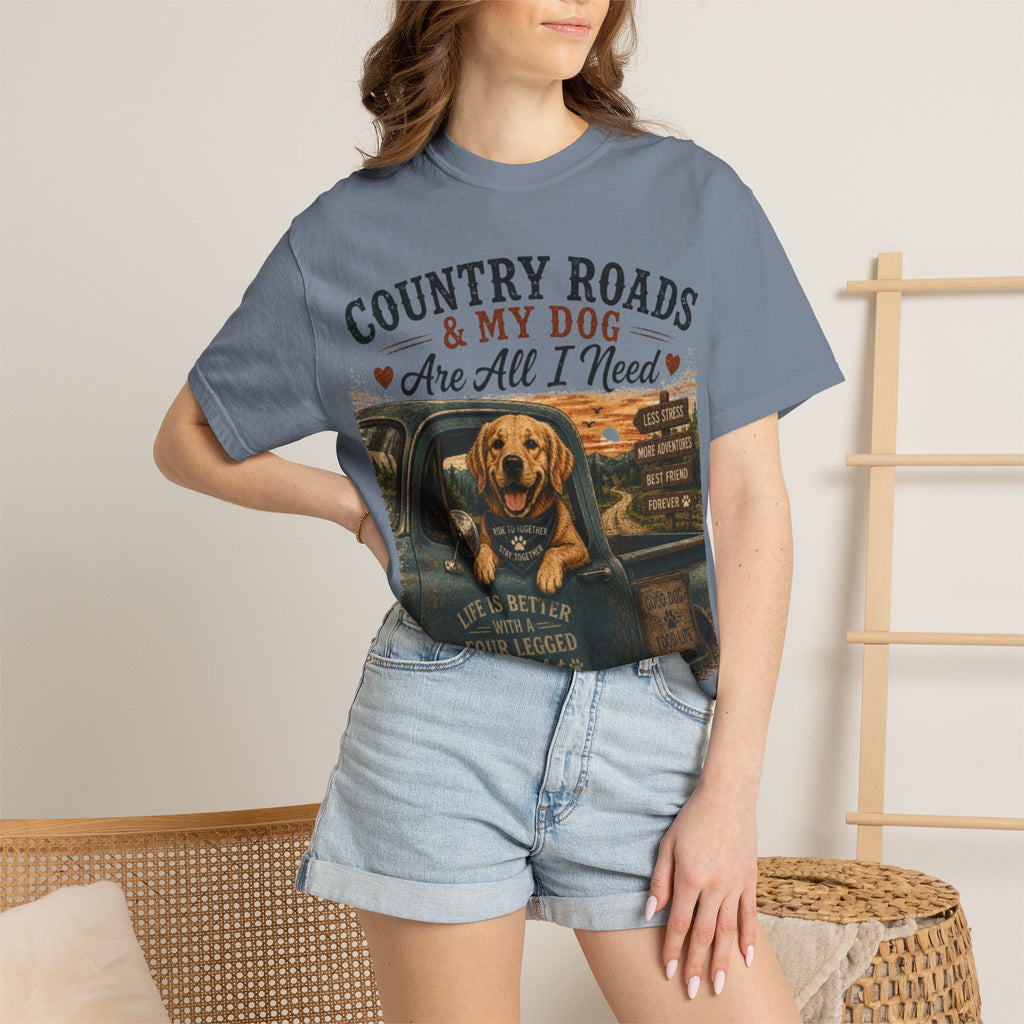 Country Roads & My Dog Retro T-Shirt