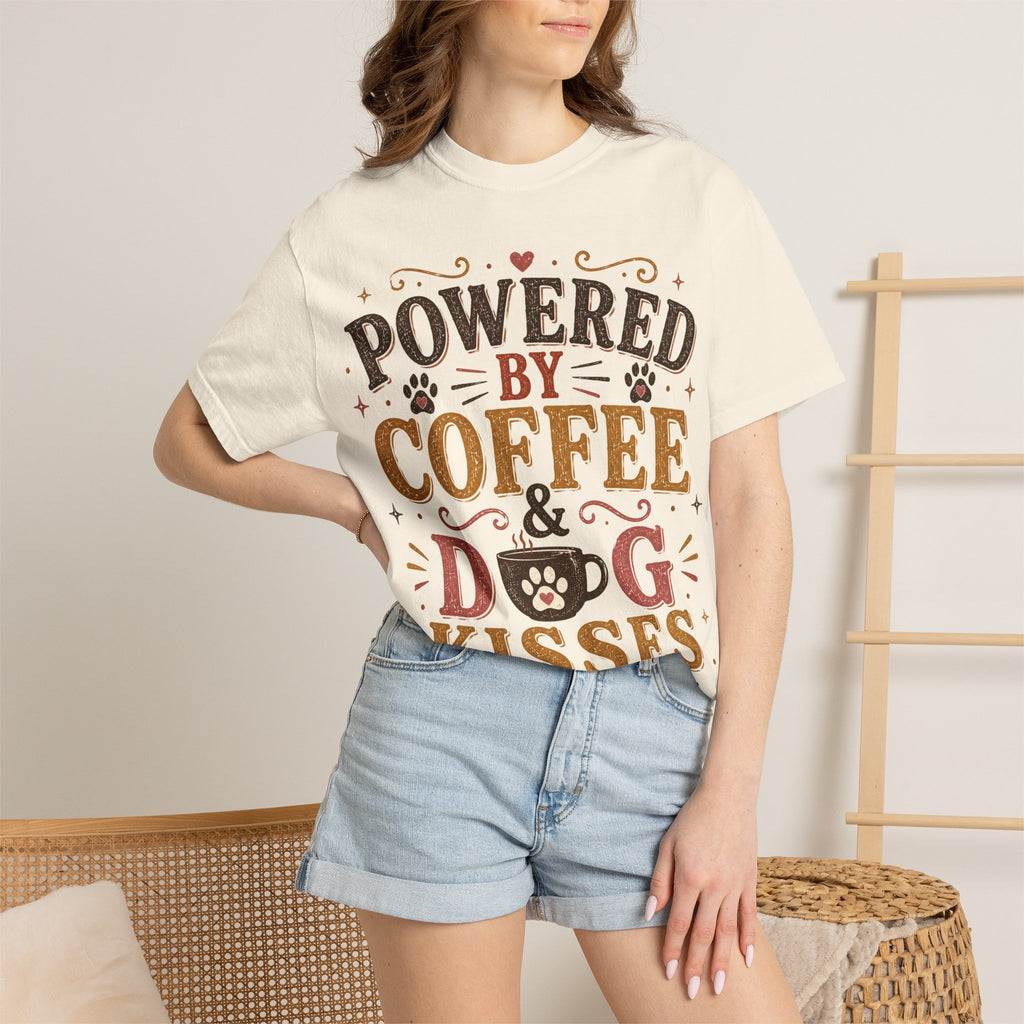 Powered By Coffee & Dog Kisses Retro T-Shirt