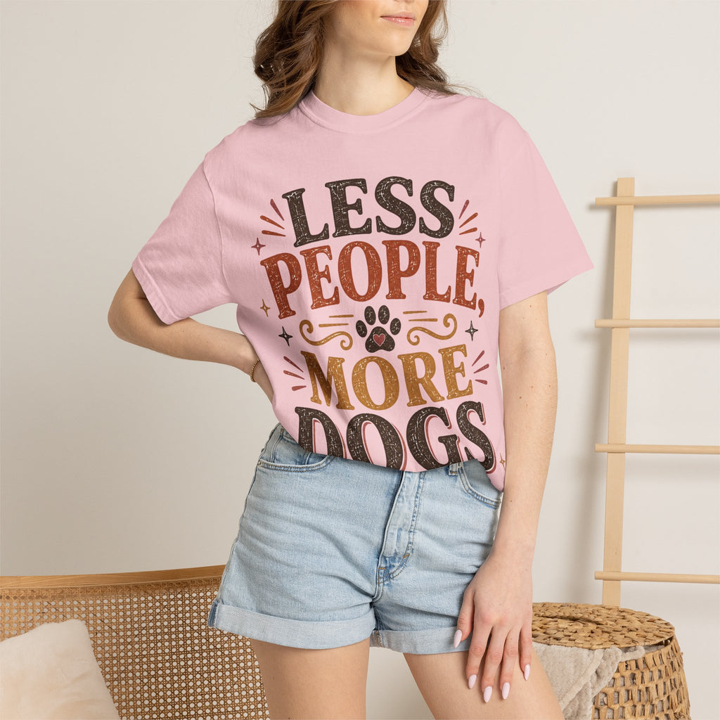 Less People, More Dogs Retro T-Shirt