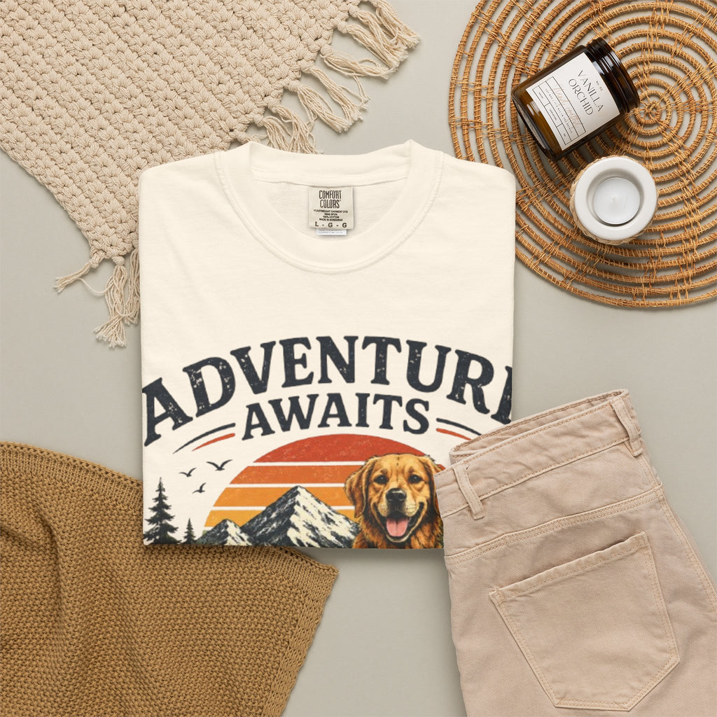 Adventure Awaits With My Dog Retro T-Shirt