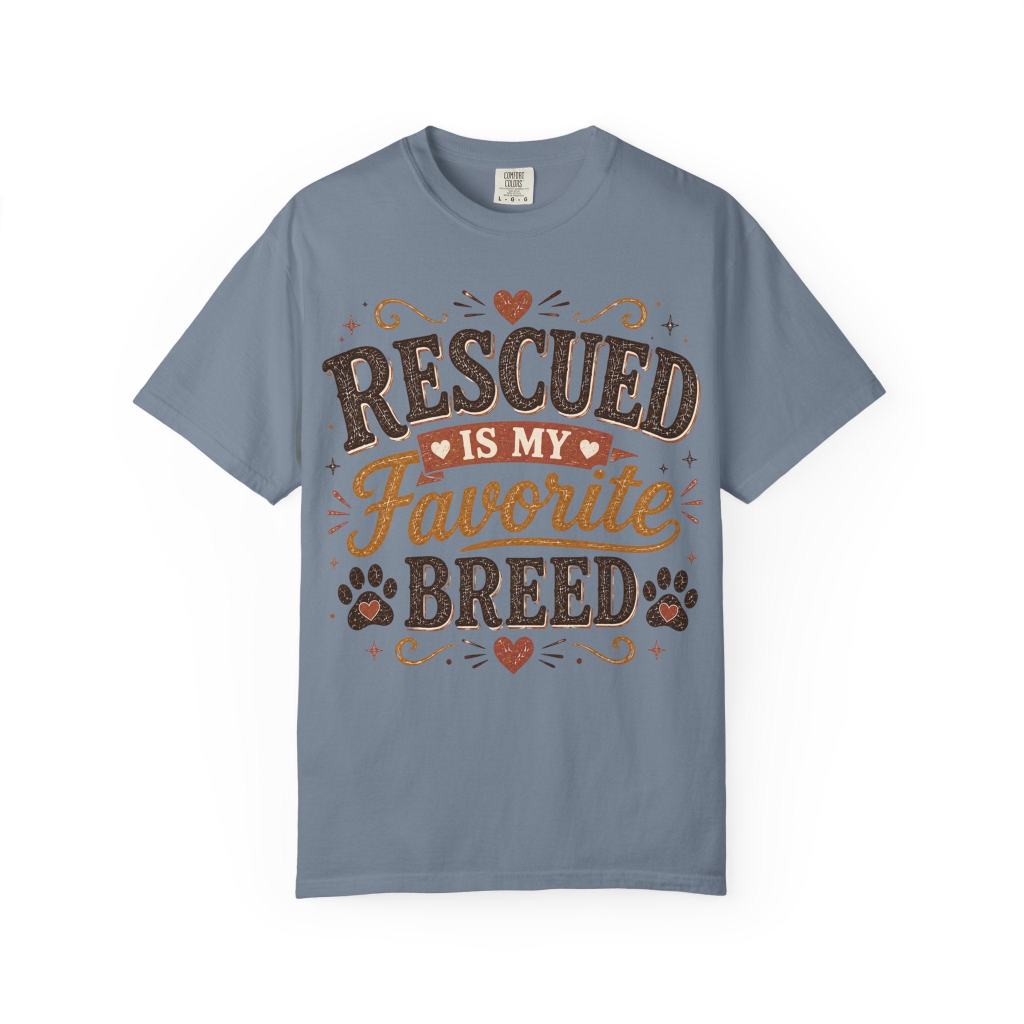 Rescued Is My Favorite Breed Retro T-Shirt