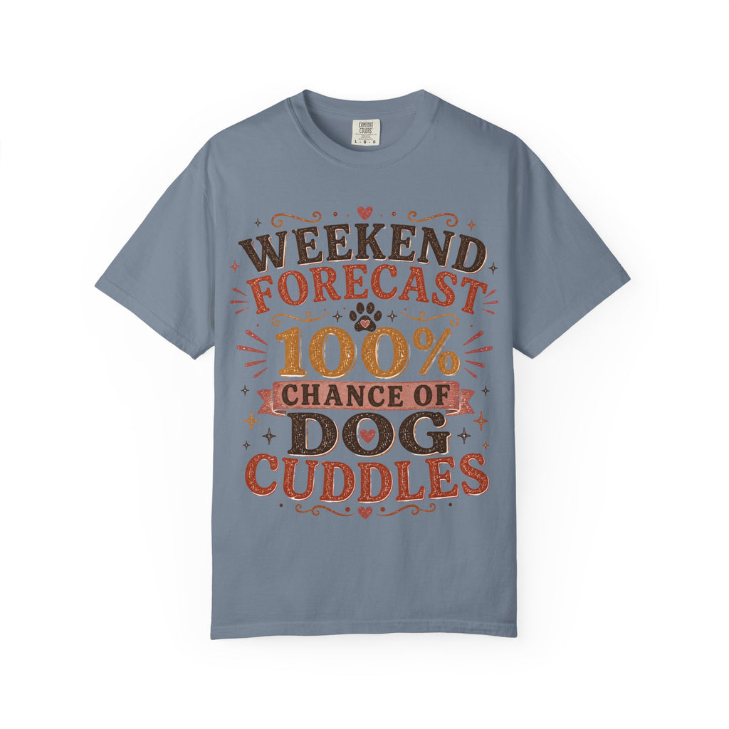 Weekend Forecast: 100% Chance Of Dog Cuddles Retro T-Shirt