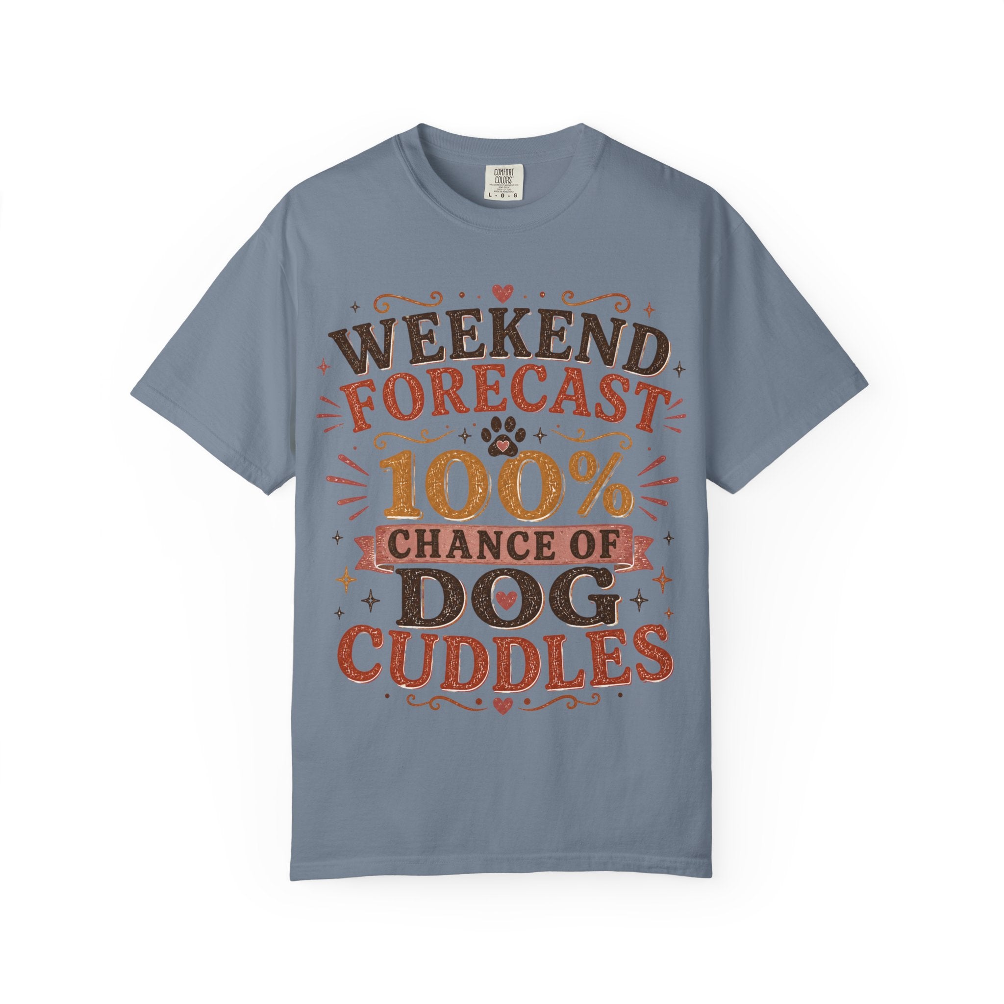 Weekend Forecast: 100% Chance Of Dog Cuddles Retro T-Shirt
