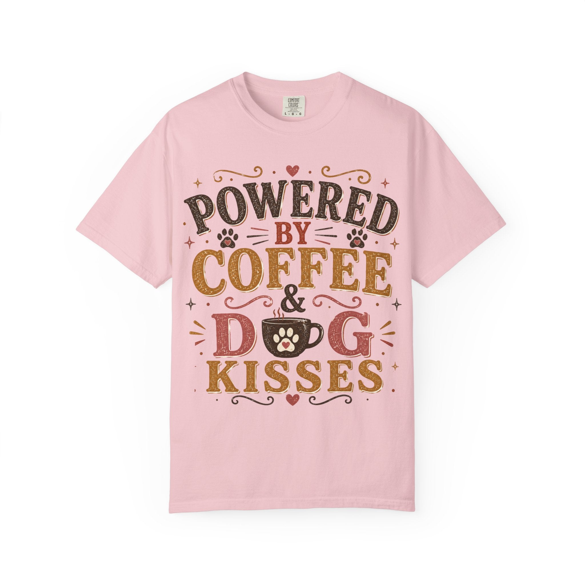 Powered By Coffee & Dog Kisses Retro T-Shirt