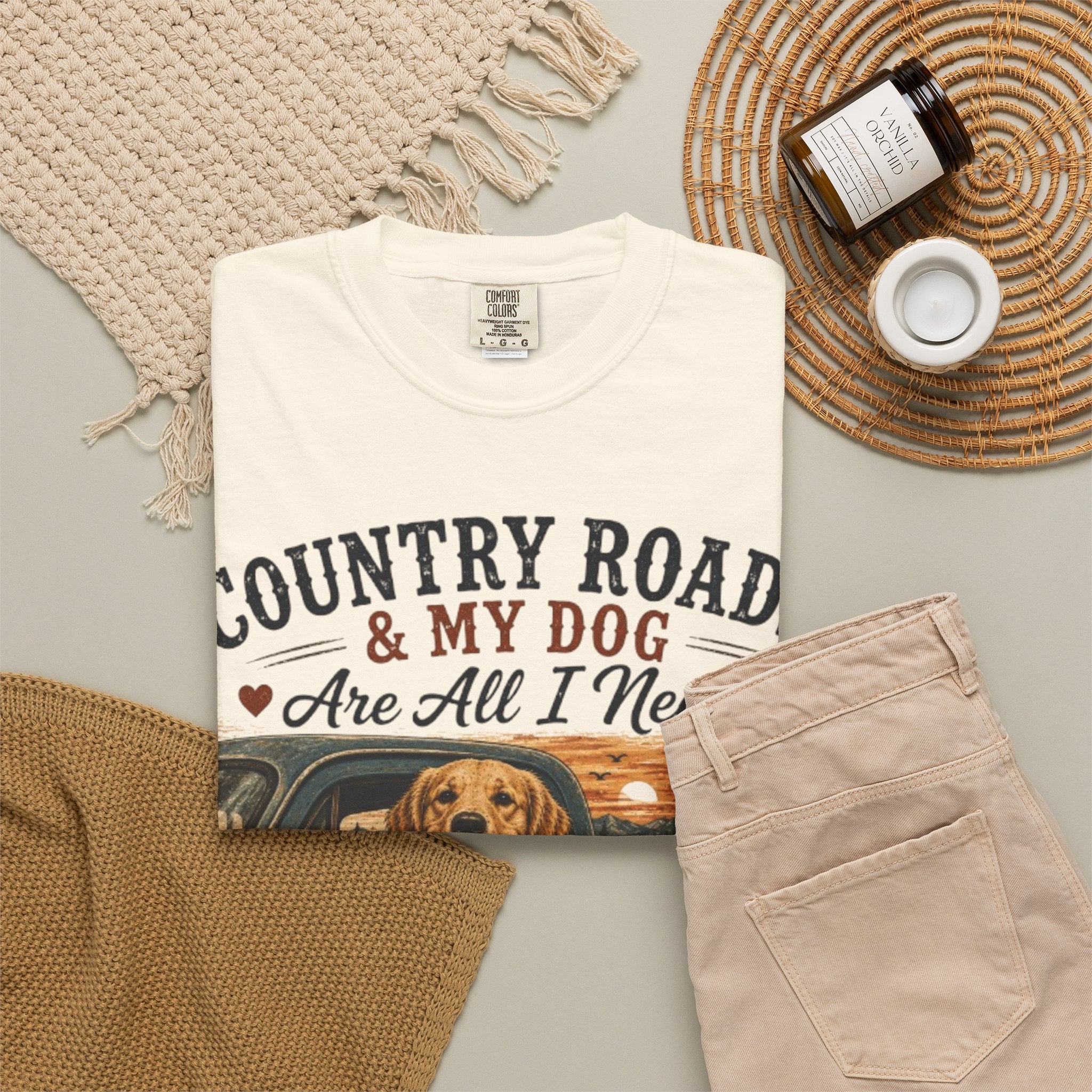 Country Roads & My Dog Retro T-Shirt