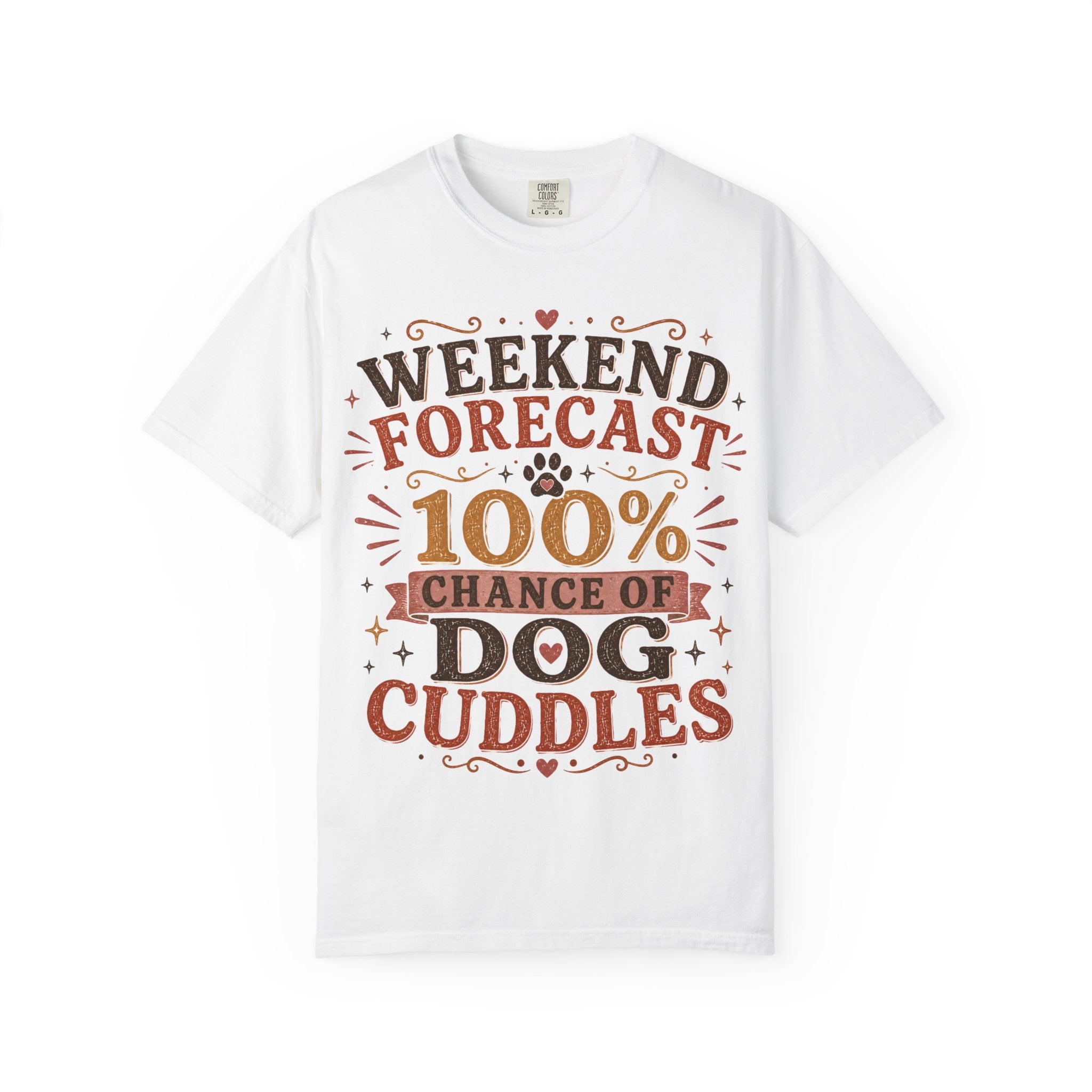 Weekend Forecast: 100% Chance Of Dog Cuddles Retro T-Shirt