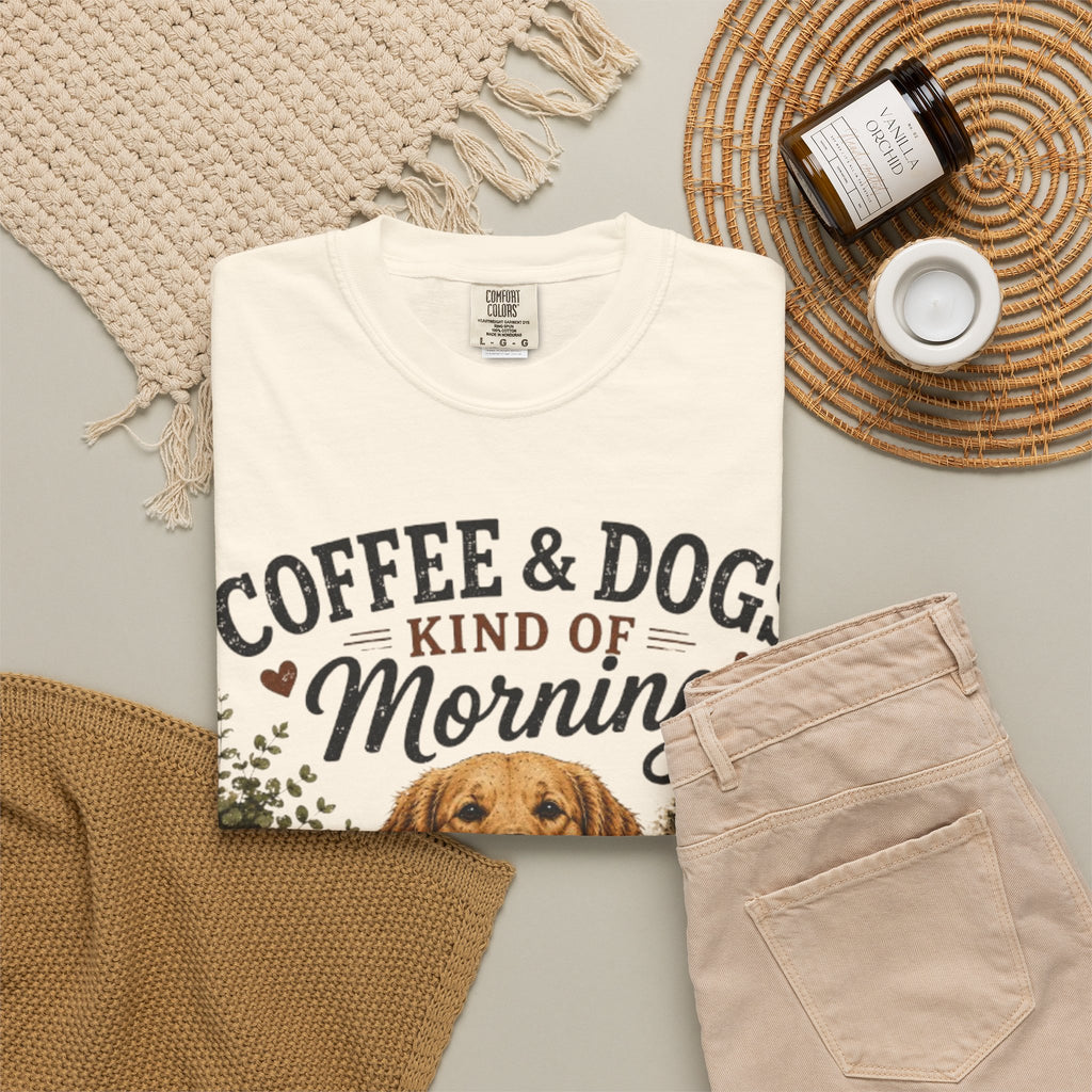 Coffee & Dogs Kind Of Morning Retro T-Shirt