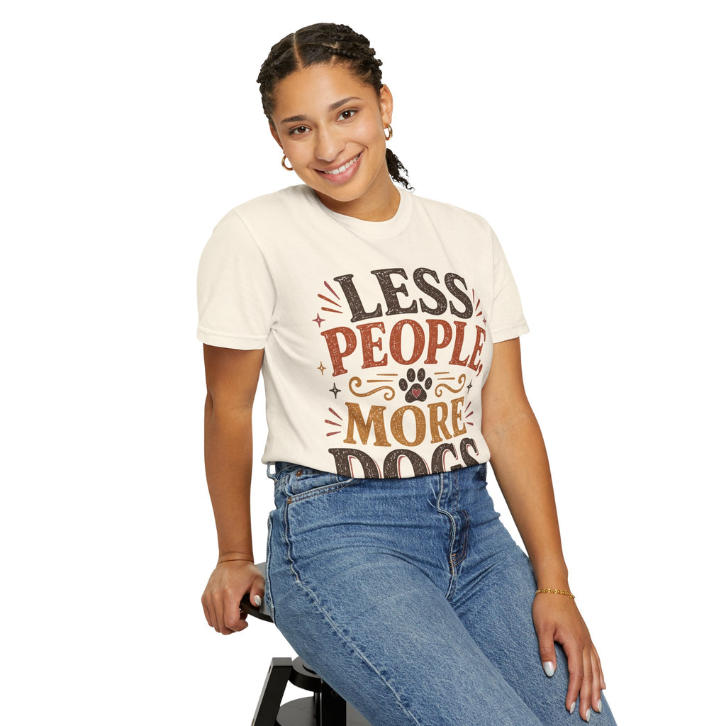 Less People, More Dogs Retro T-Shirt