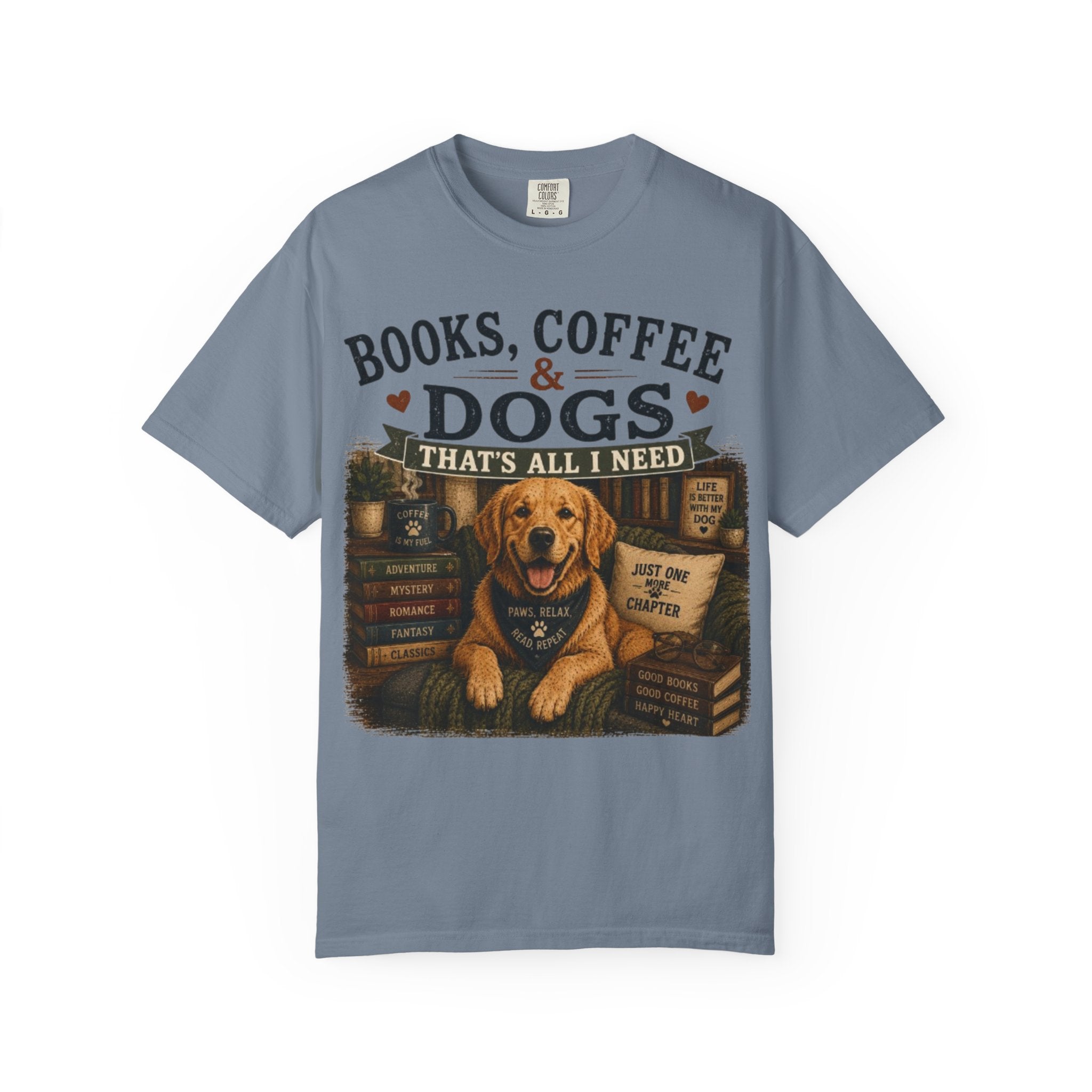 Books, Coffee & Dogs That's All I Need Retro T-Shirt
