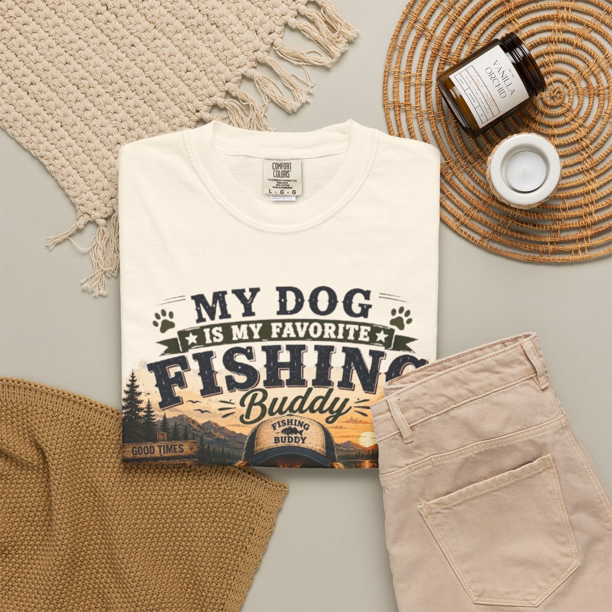 My Dog Is My Favorite Fishing Buddy Comfort Colors® T-Shirt