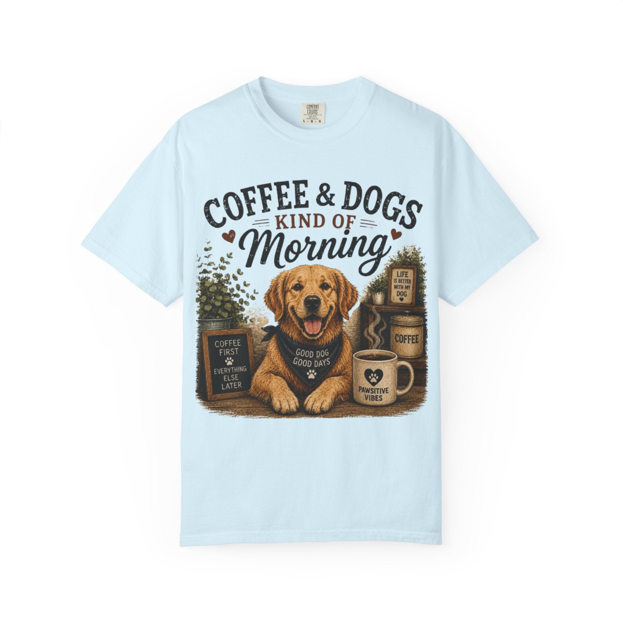 Coffee & Dogs Kind Of Morning Retro T-Shirt