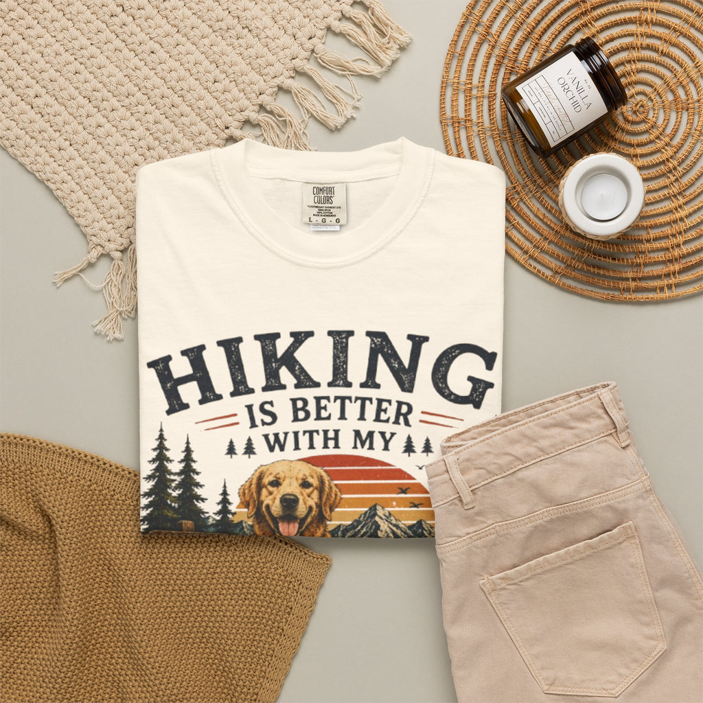 Hiking Is Better With My Dog Retro T-Shirt