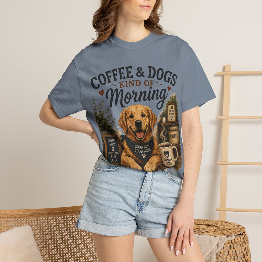 Coffee & Dogs Kind Of Morning Retro T-Shirt
