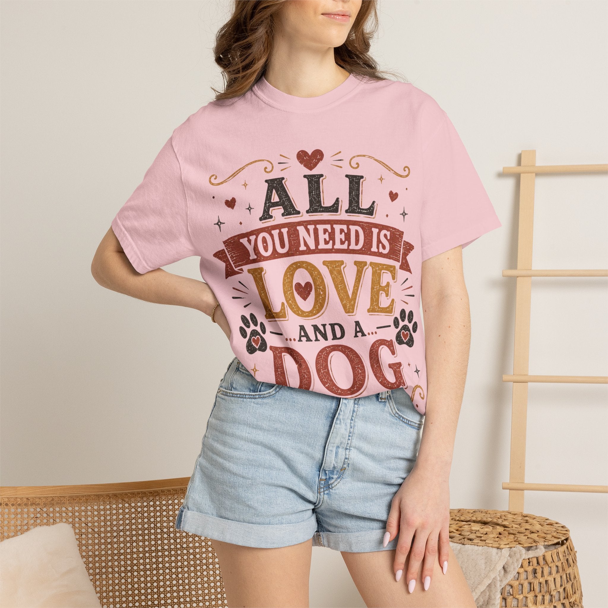 All You Need Is Love... And A Dog Retro T-Shirt