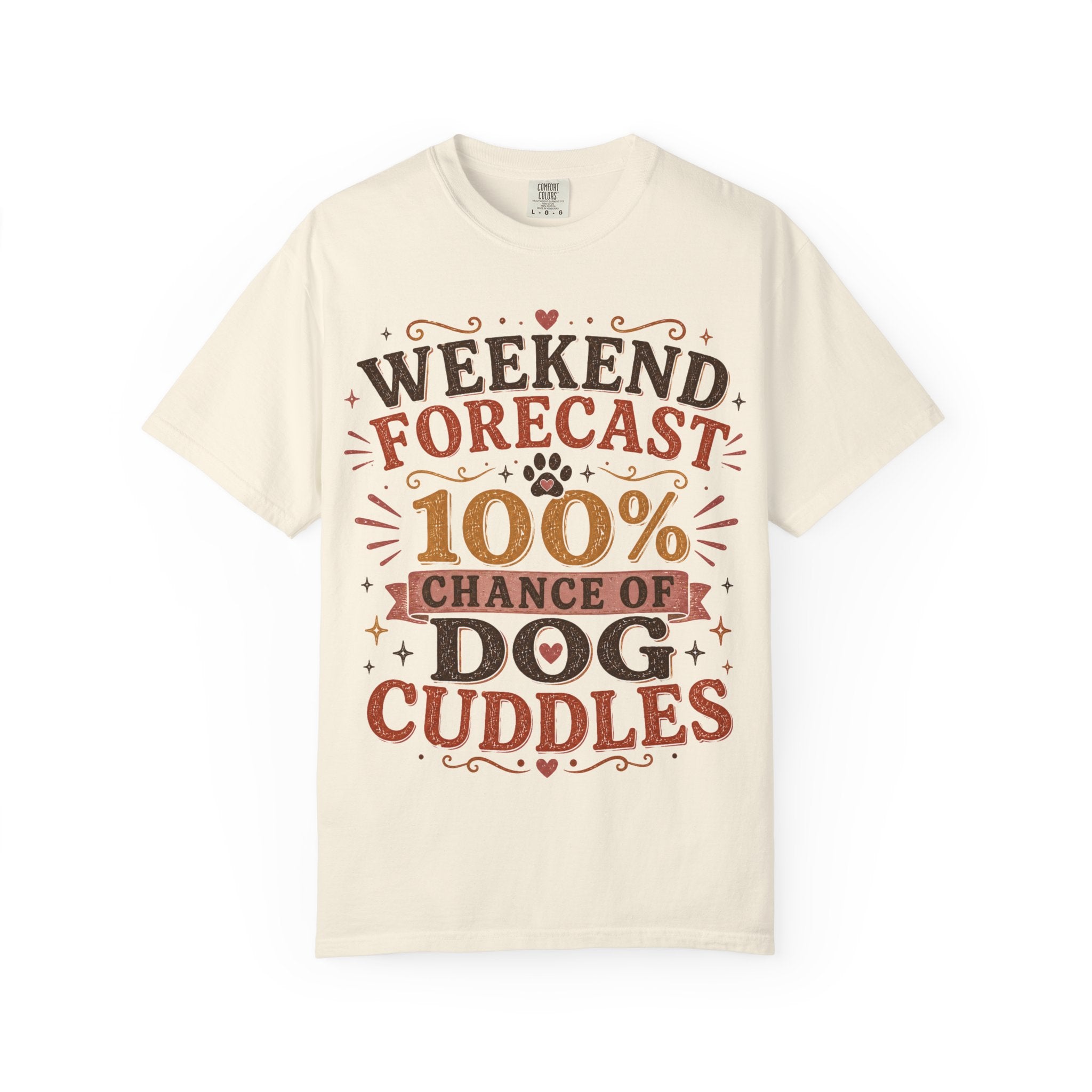 Weekend Forecast: 100% Chance Of Dog Cuddles Retro T-Shirt